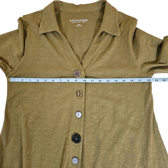 Soft Surroundings 3 Quarter Inch Sleeves Tunic Top, NWOT, Green, Small - Picture 11 of 12